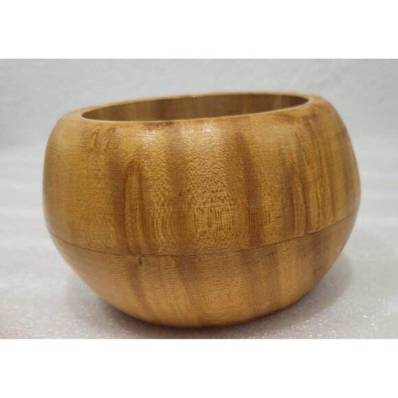 Artisan Crafted Wooden Bowl Trinkets Desktop Cottage Core 3" - Picture 1 of 9